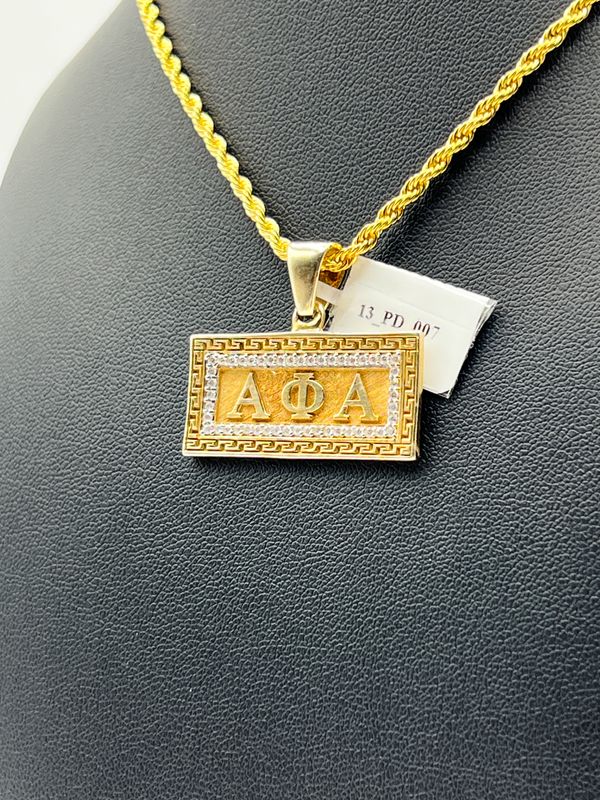 Alpha Horizontal Cartouche Pendant - Large