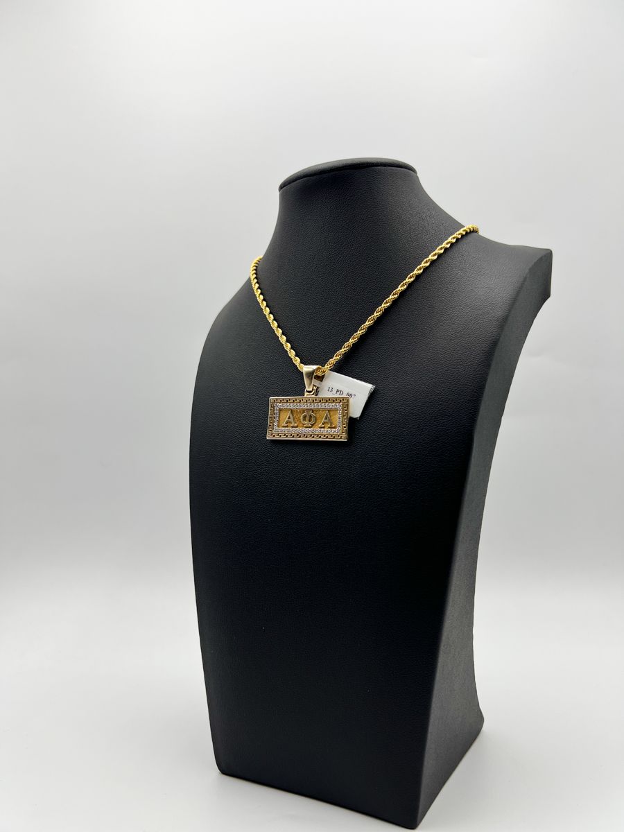 Alpha Horizontal Cartouche Pendant - Large