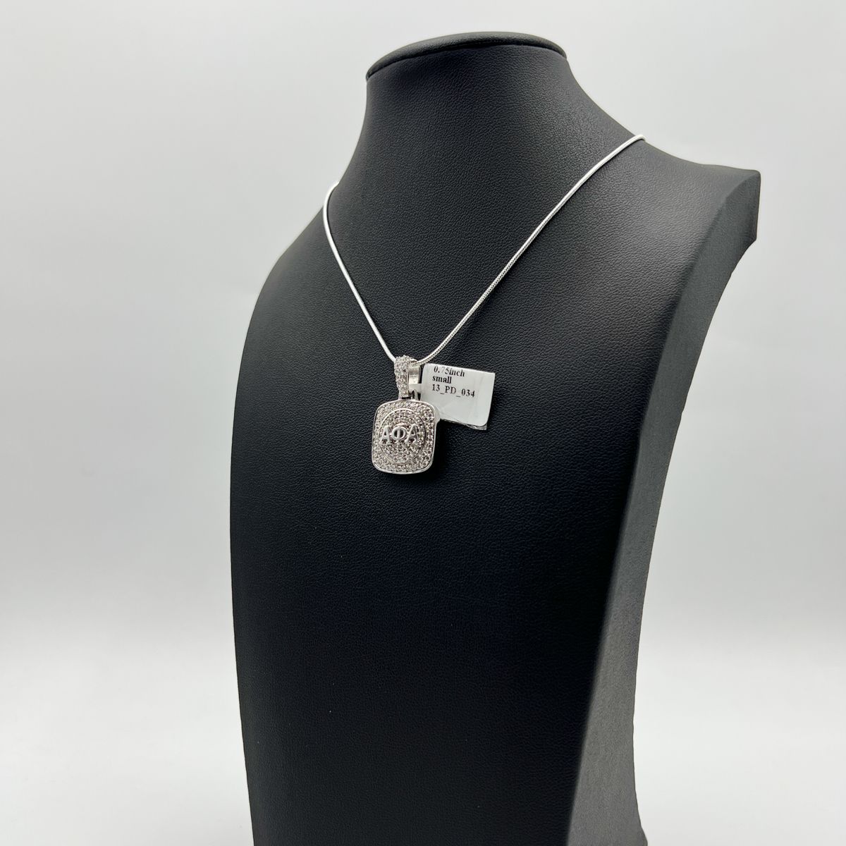 Alpha White Stone AΦA Pendant