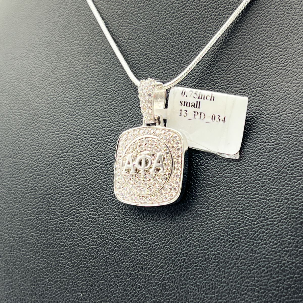 Alpha White Stone AΦA Pendant