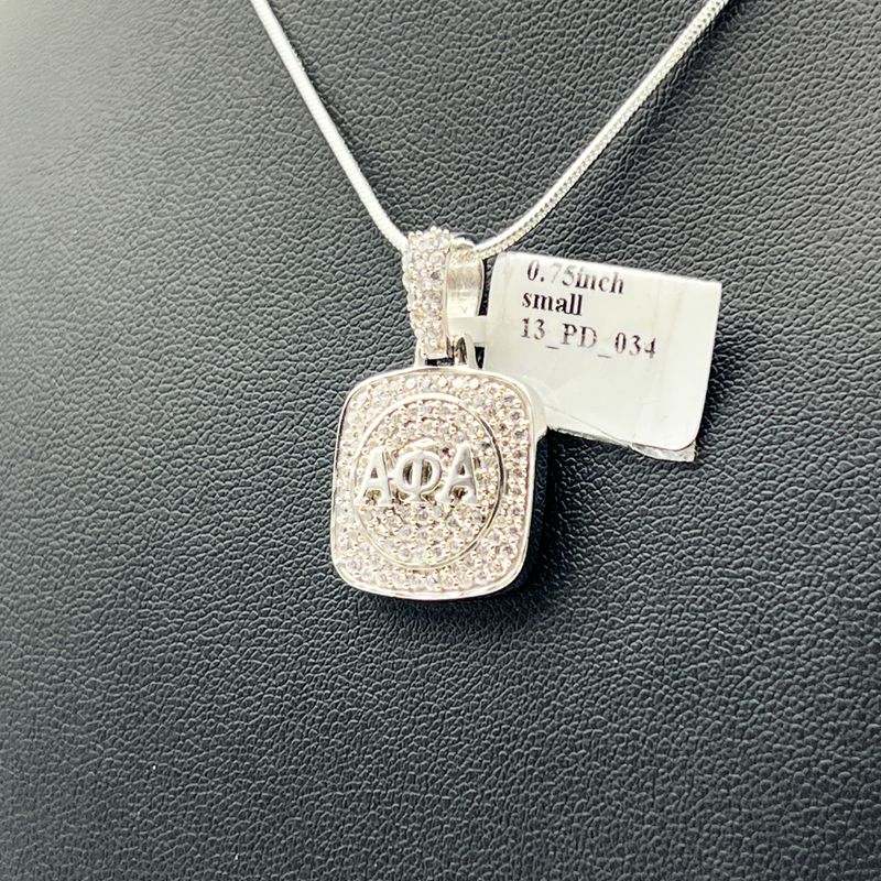 Alpha White Stone AΦA Pendant