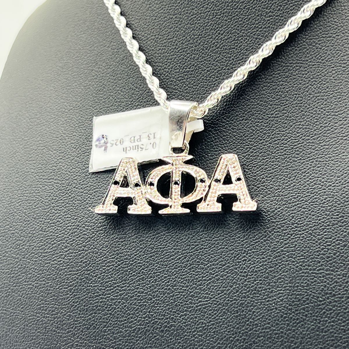 Alpha AΦA Open Pendant w/ Stones
