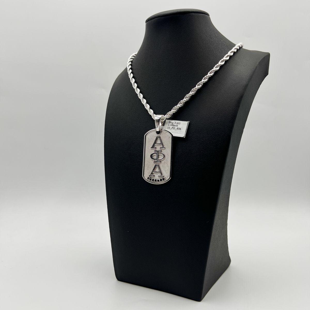 Alpha AΦA Dog Tag Pendant