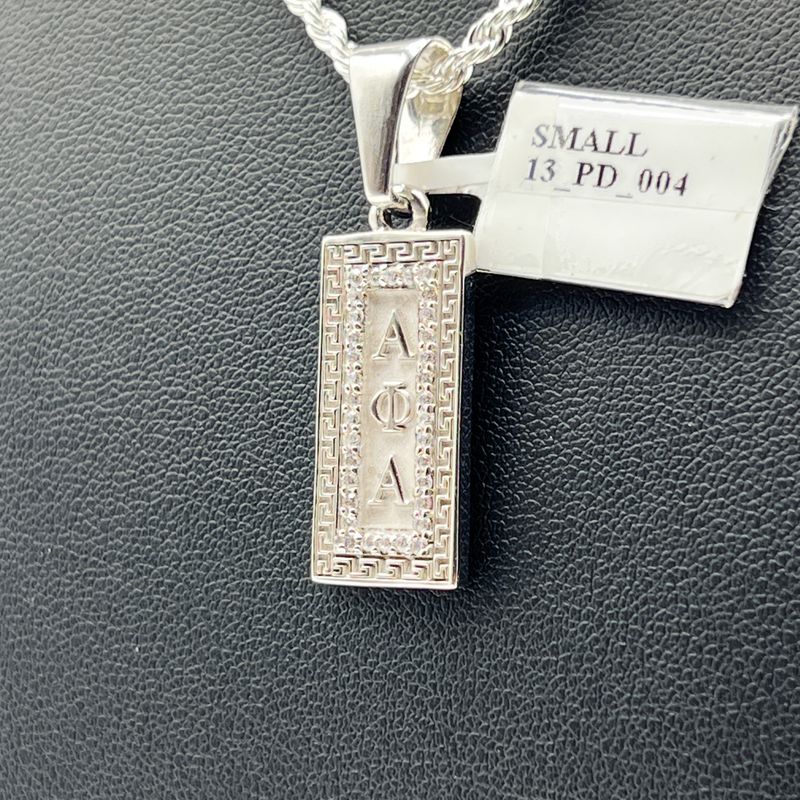 Alpha Vertical Cartouche Pendant