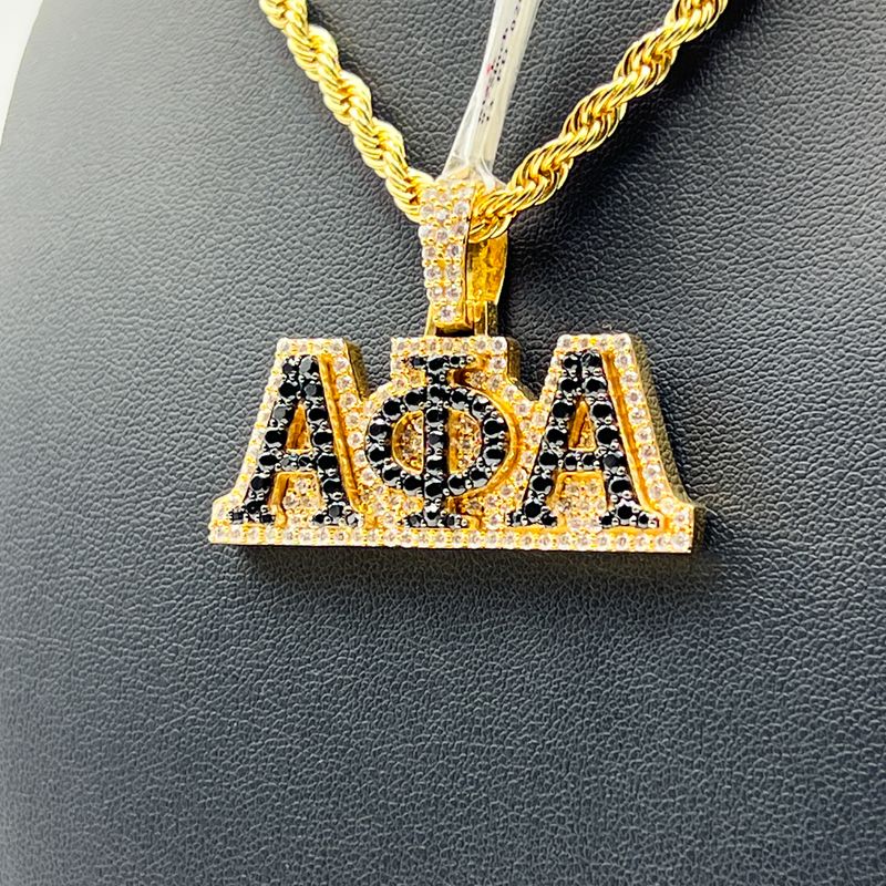 Alpha Black Stone AΦA Pendant