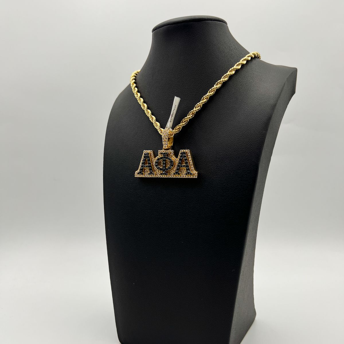 Alpha Black Stone AΦA Pendant