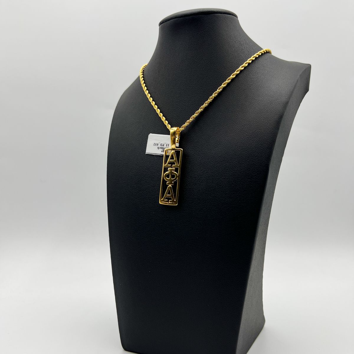 Alpha Open Vertical Cartouche Pendant