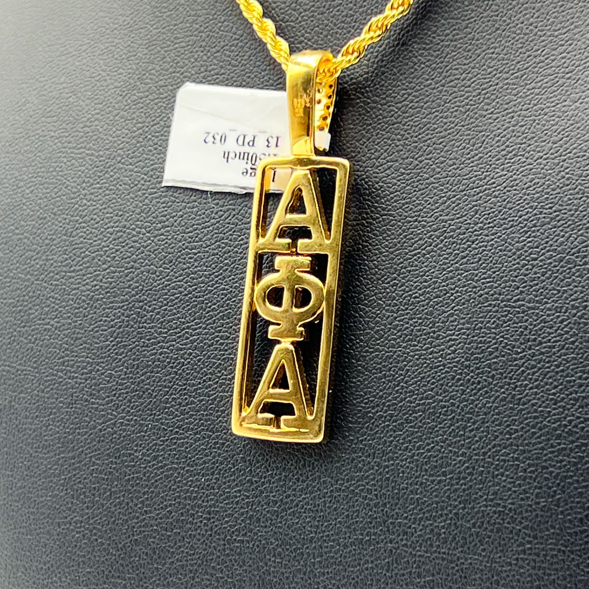 Alpha Open Vertical Cartouche Pendant