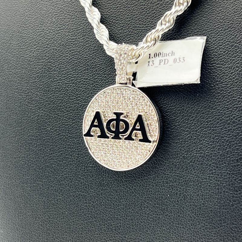 Alpha White Stone AΦA Pendant