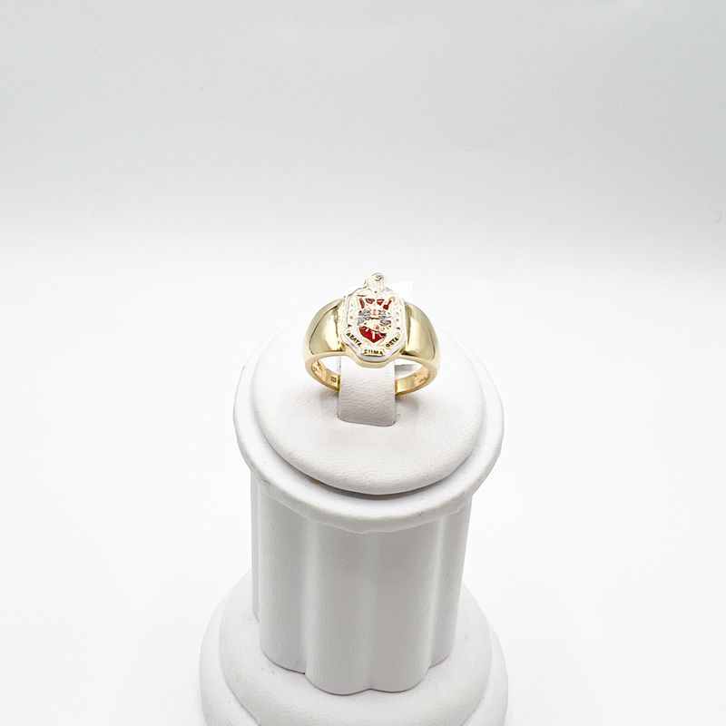 The Large Shield Thick Band Delta Sigma Theta Ring