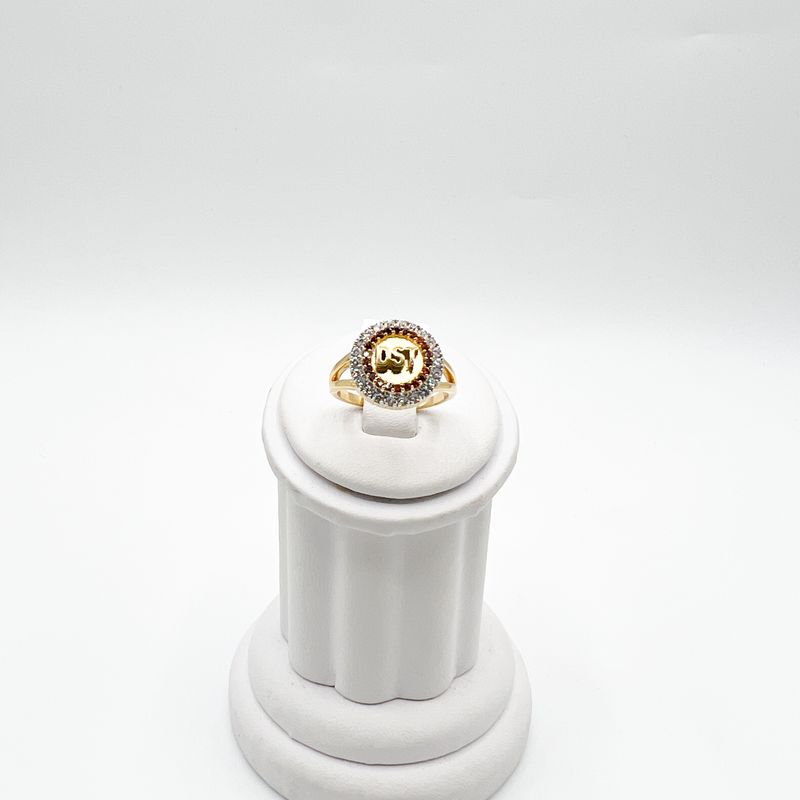 The Raised DST Round Delta Sigma Theta Stone Ring
