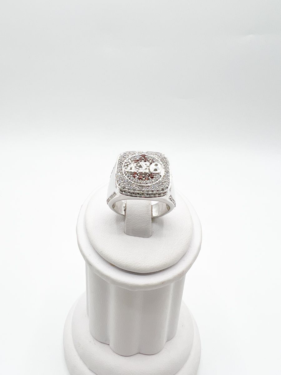 The Small Square White Stone Delta Sigma Theta Ring The Small Square White Stone Delta Sigma Theta Ring