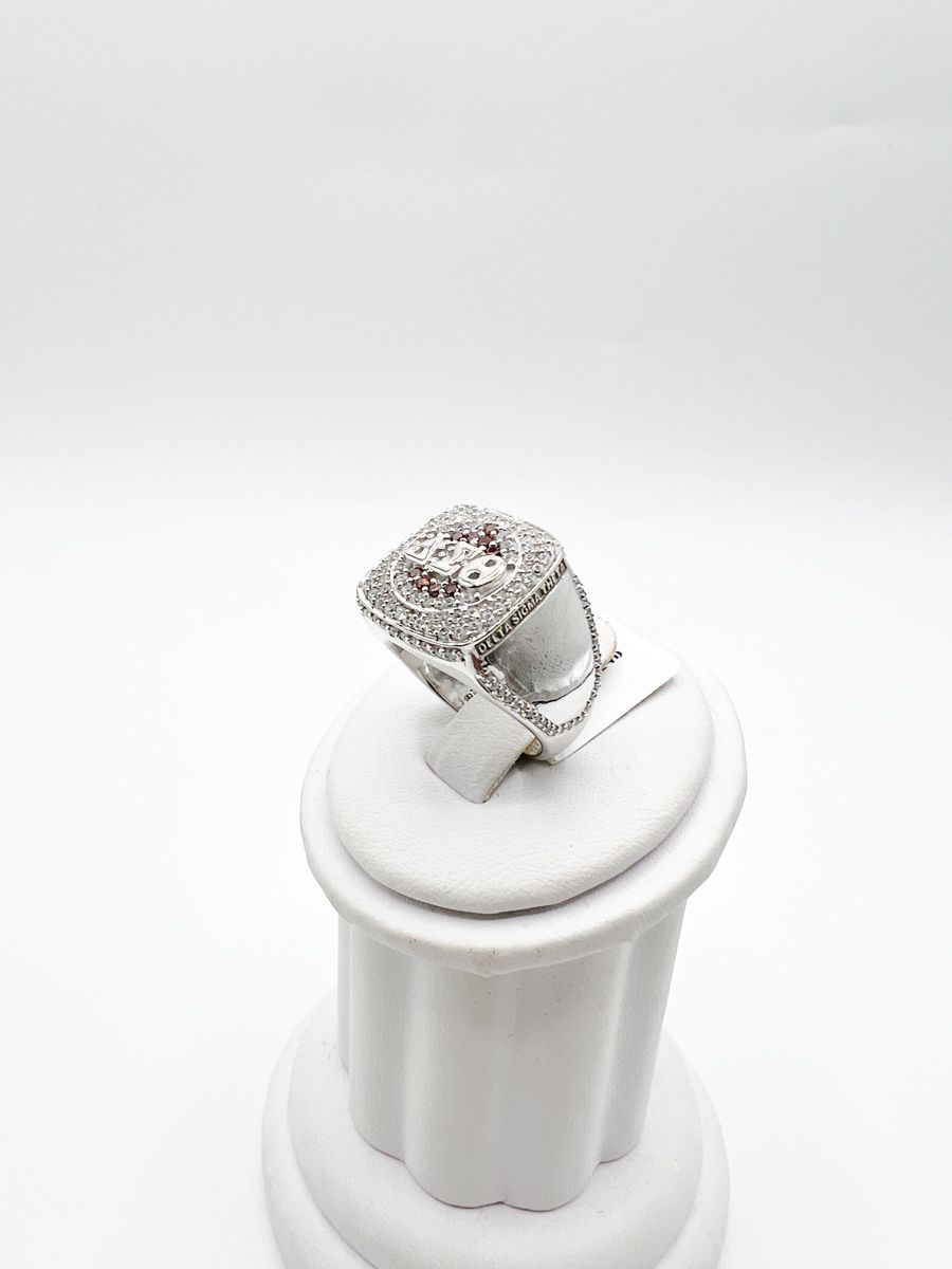 The Small Square White Stone Delta Sigma Theta Ring