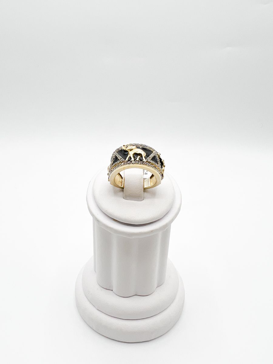 The Black Enamel Pyramid Elephant Delta Sigma Theta Ring