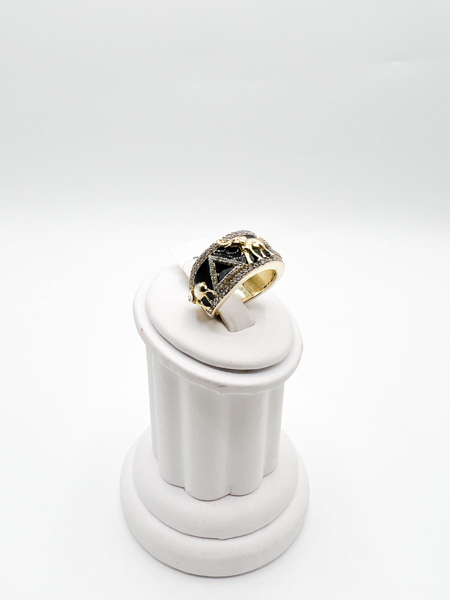 The Black Enamel Pyramid Elephant Delta Sigma Theta Ring