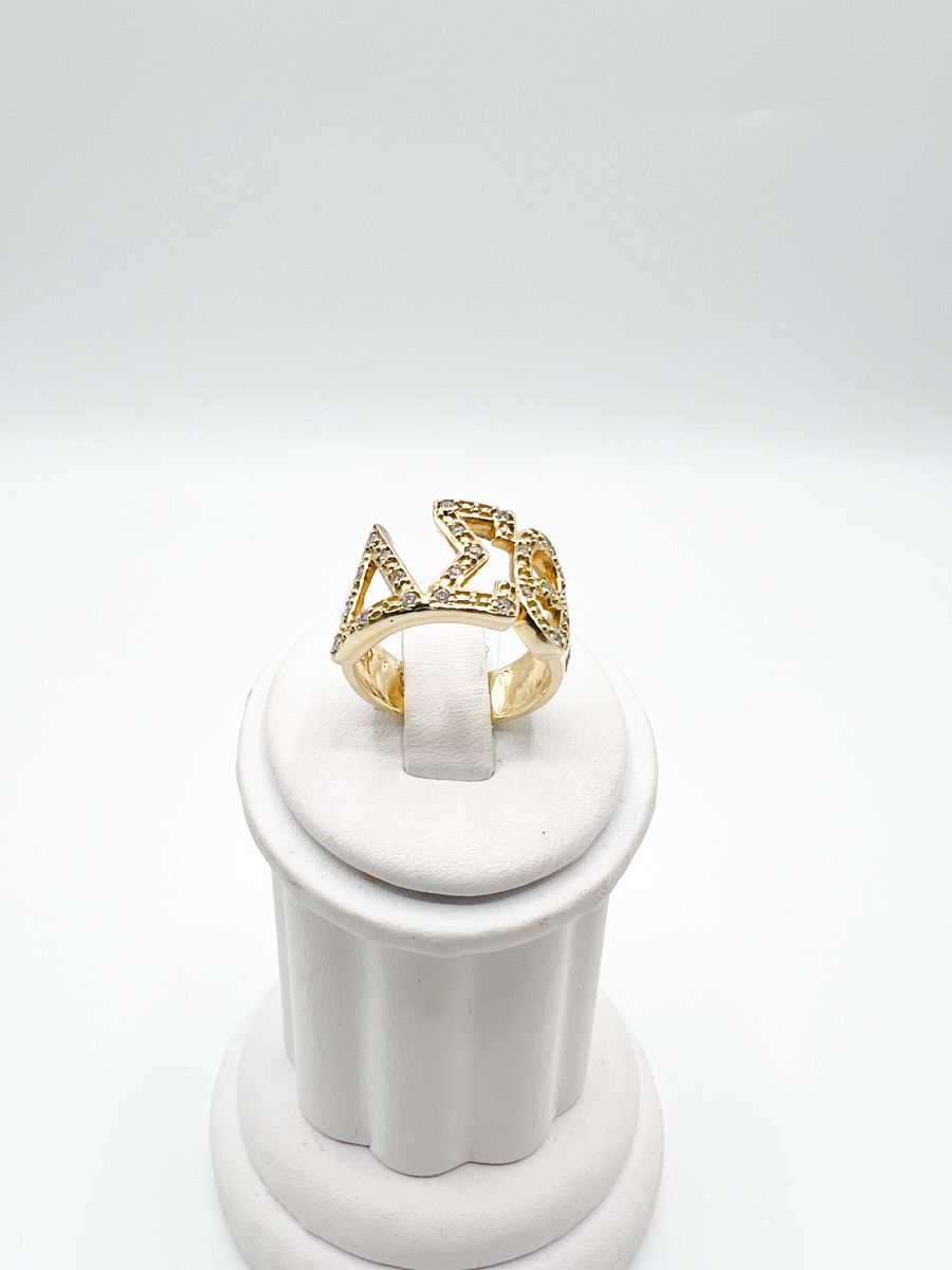 The Large Arched Round Delta Sigma Theta Stone Ring
