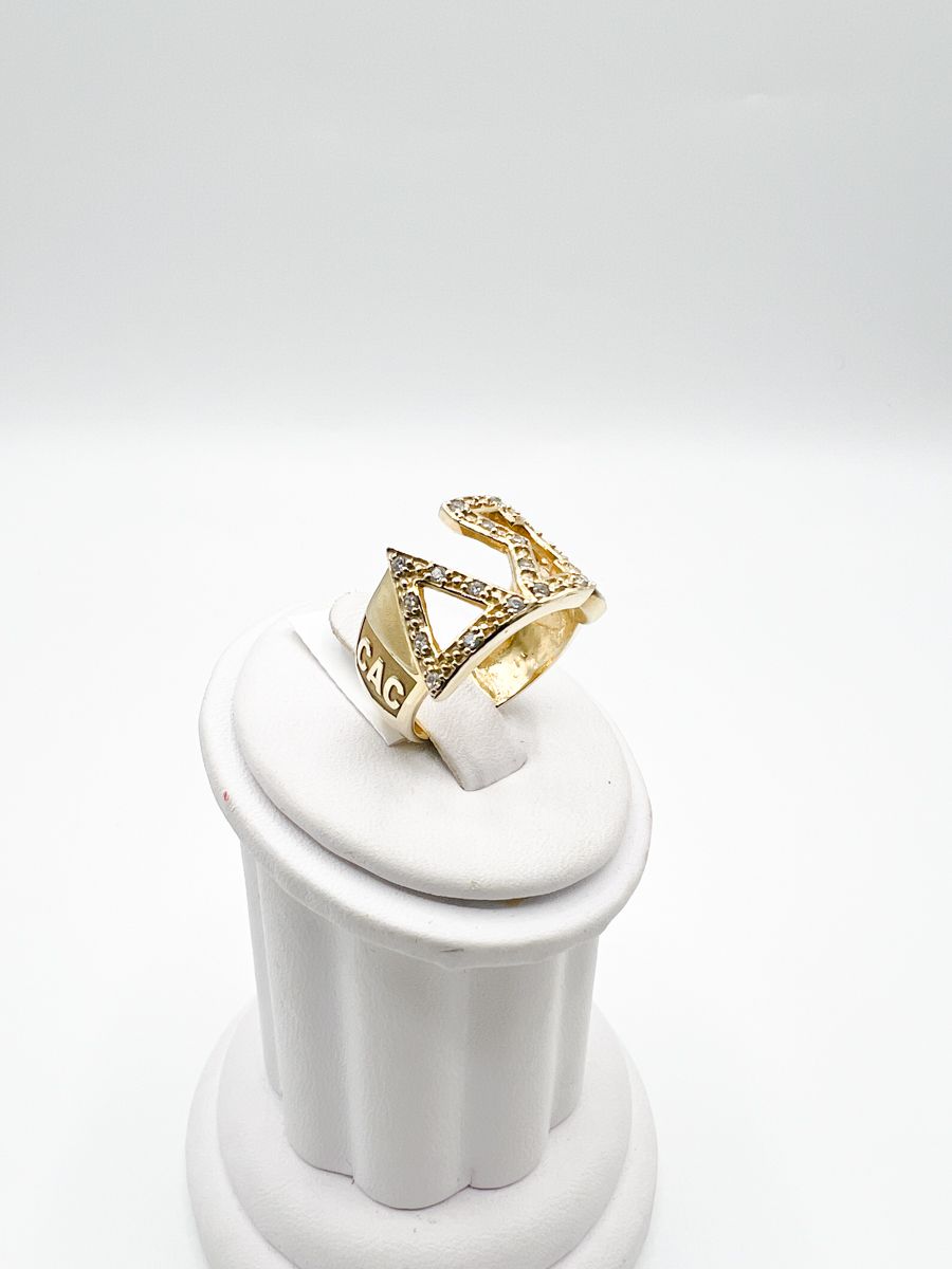 The Large Arched Round Delta Sigma Theta Stone Ring