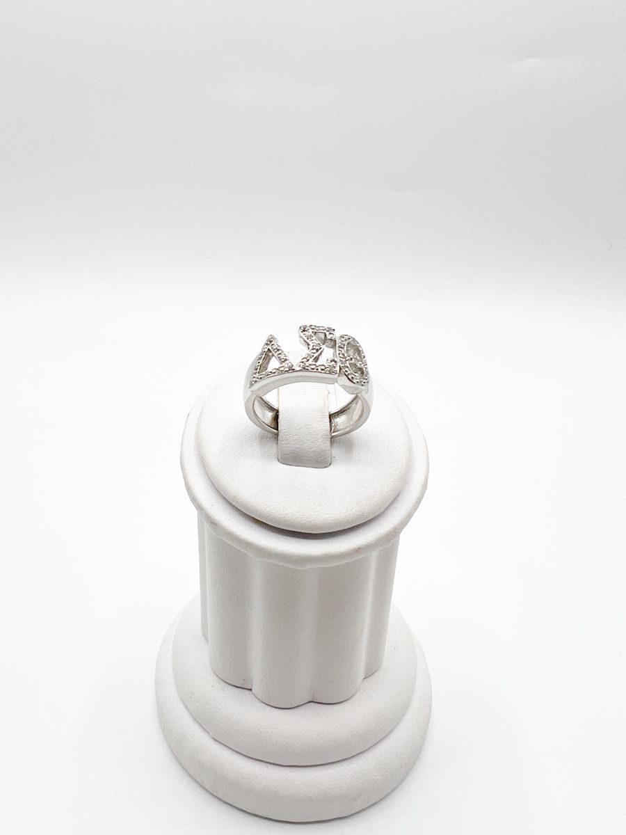 The Small Arched Round Delta Sigma Theta Stone Ring