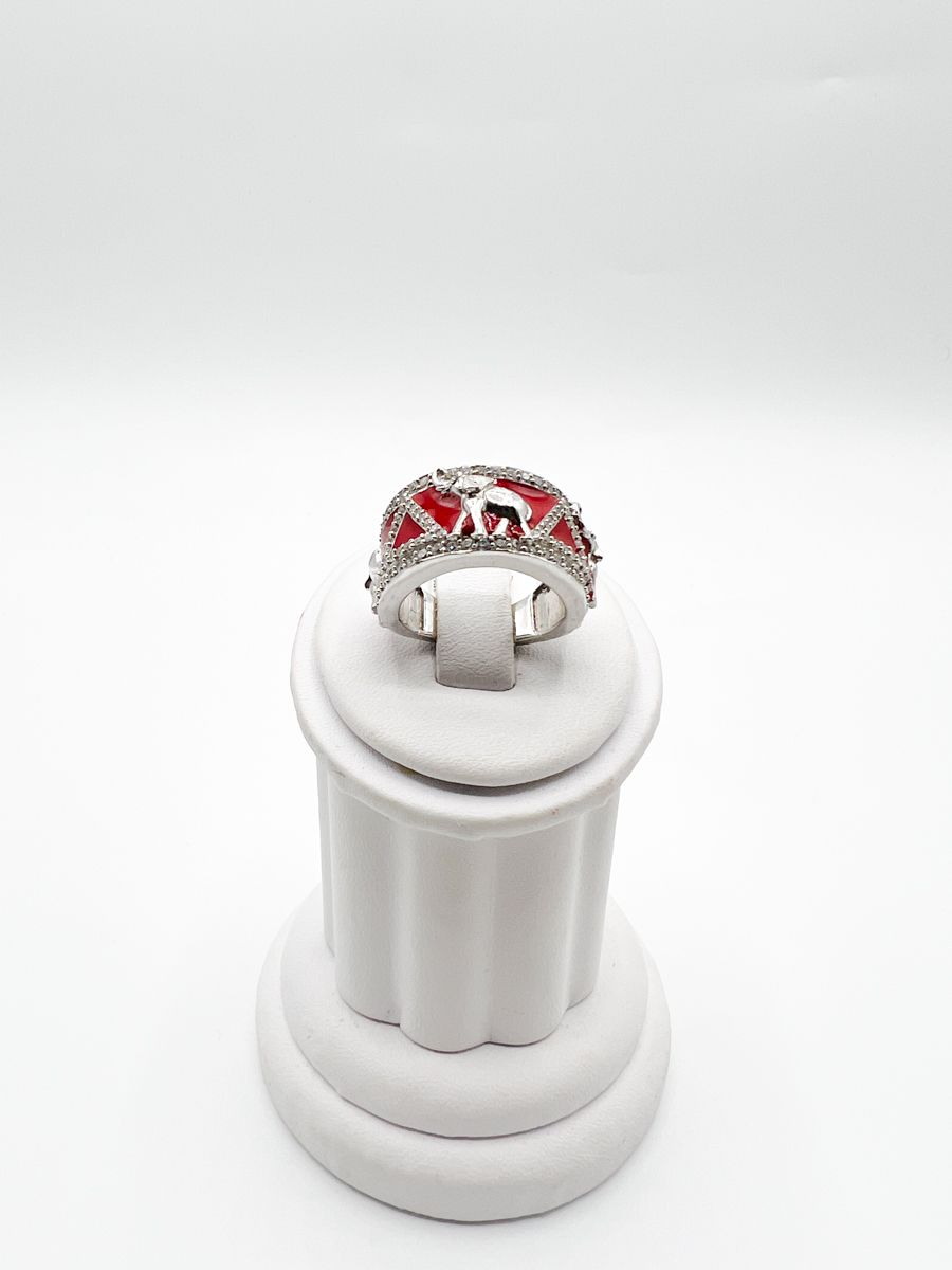 The Red Enamel Pyramid Elephant Delta Sigma Theta Ring The Red Enamel Pyramid Elephant Delta Sigma Theta Ring
