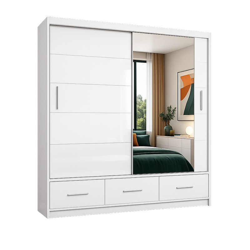 Monaco / Florence Premium High Gloss Mirror Sliding Door