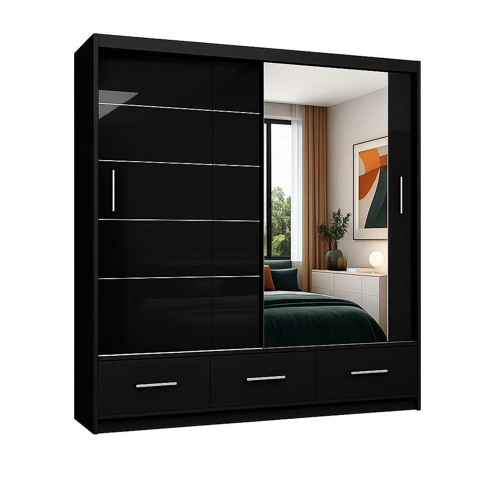 Monaco / Florence Premium High Gloss Mirror Sliding Door