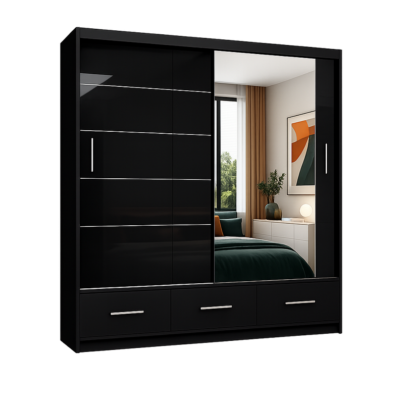 Monaco / Florence Premium High Gloss Mirror Sliding Door