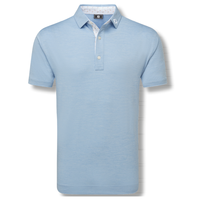 FJ HEATHER WITH TRIM BLUE JAY LISLE SHIRT