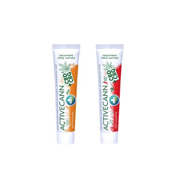 PACK DUO ACTIVECANN CBD+CBG (GEL MASAJE FRIO 75ML+GEL MASAJE CALOR 75ML