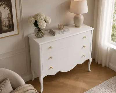 Komoda z szufladami biała biala