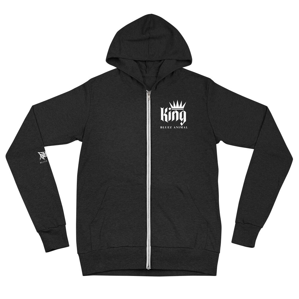 King print Light weight zip up hoodie