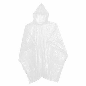 .02 mm Children Emergency Disposable Rain Poncho, Clear Color Only