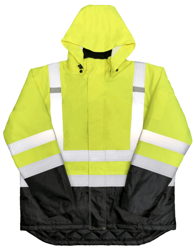 ANSI Class 3 Quilt Lined Winter Parka With Black Bottom