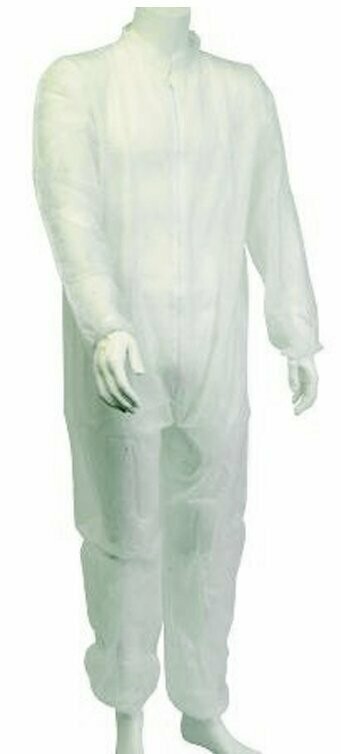 TYVEK  DISPOSABLE COVERALLS, NO ELASTICS  ON WRISTS AND ANKLES, FRONT ZIPPER,  Sold By The Case