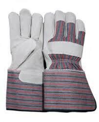 Leather Palm Glove," C " Shoulder Grade Leather , Gunn Cut And Rubberized gauntlet Cuff. Case Of 6 Dozen