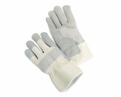 White Back Leather Glove With Rubberized Safety Cuff