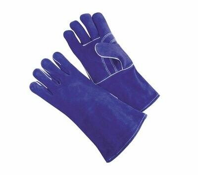 Blue Color Leather Welders Gloves , Sold By The Dozen