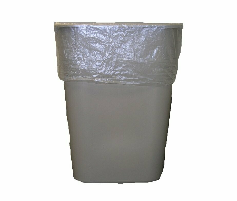 14 GALLON CLEAR HIGH DENSITY TRASH BAGS, 24" x 33" CASE OF 1000 BAGS