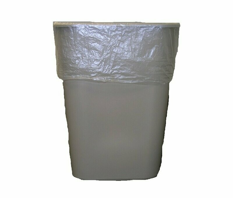 50 GALLON CLEAR HIGH DENSITY TRASH BAGS, 50" X  44"  CASE OF 150 BAGS
