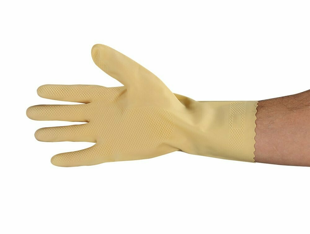 18 Mil Amber Color Unlined Latex Gloves, Case Of 12 Dozen, Sizes: Small