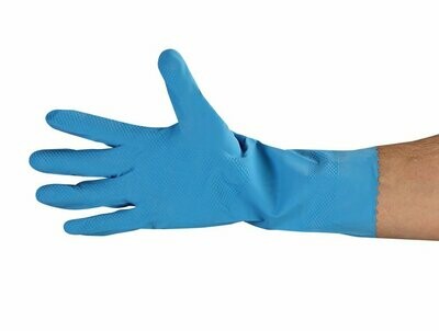 18 Mil Blue Flock Lined Latex Gloves, Sold By The Dozen