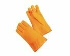 Smooth Finish Orange Foam and Jersey Lined PVC Gloves With Open Cuff, Sold By The Dozen