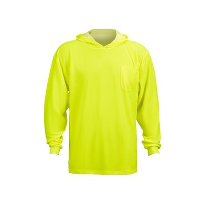 Hi Viz Non ANSI Long Sleeve Hooded Shirt In Yellow color Hi Viz Non ANSI Long Sleeve Hooded Shirt In Yellow color