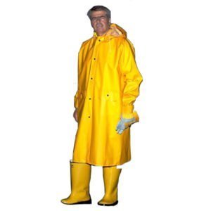 48" Rain Coat, .35 mm PVC/Polyester In Lime and Yellow Colors