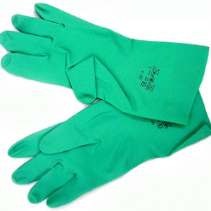 15 Mil Unsupported Green Nitrile Flock Lined Glove, Sold By The Dozen
