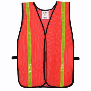 Hi Viz Non-ANSI Mesh Safety Vest With Reflective Stripes, One Size