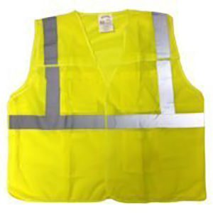 ANSI Class 2 Five Point Break Away Lime Yellow Mesh Fabric Safety Vest