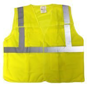 ANSI  Class 2  Five Point Break Away Lime Yellow Solid Fabric  Safety Vest, Size: Small