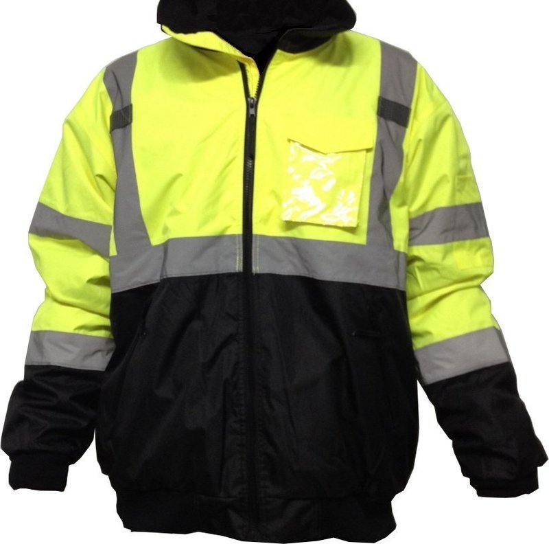 ANSI Class 3 Bomber Jacket With Removable Fleece Lining , Black Bottom