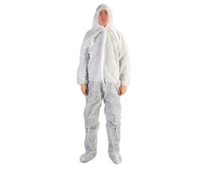 Disposable Polypropylene Coveralls With Hood & Booties, Case of 25 Pieces