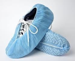 Polypropylene Disposable Blue Shoe Covers , Non skid Bottoms , Case Of 300 Pieces